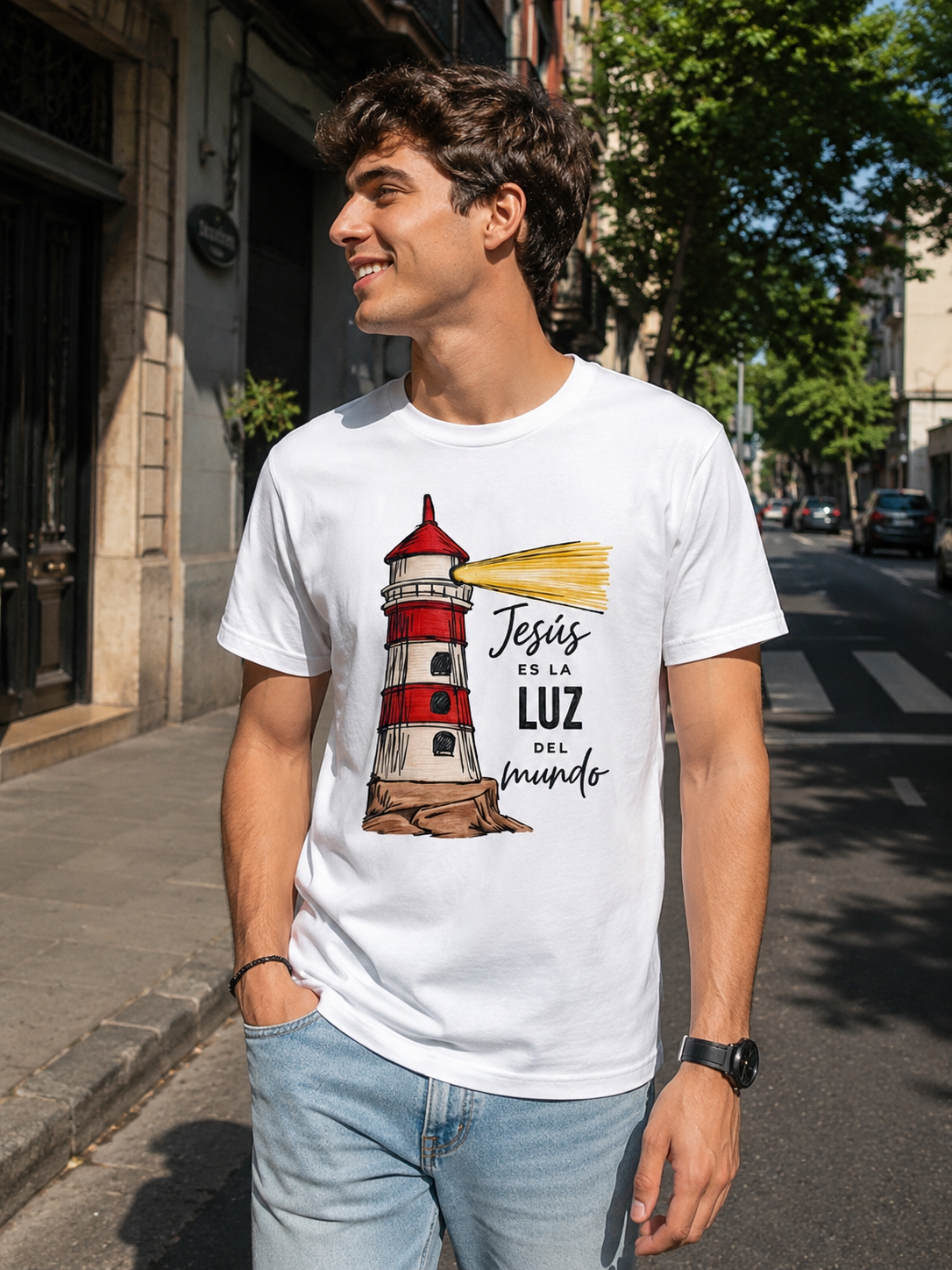 Remera: Jesús es la luz del mundo