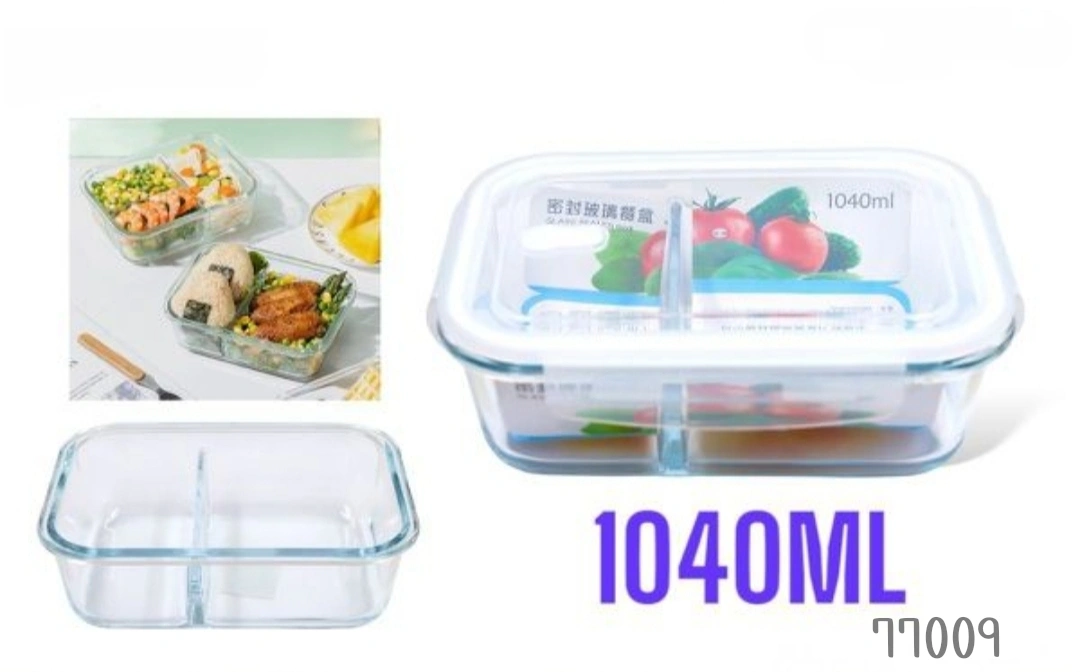 77009 1040ml táper vidrio dos compartimientos